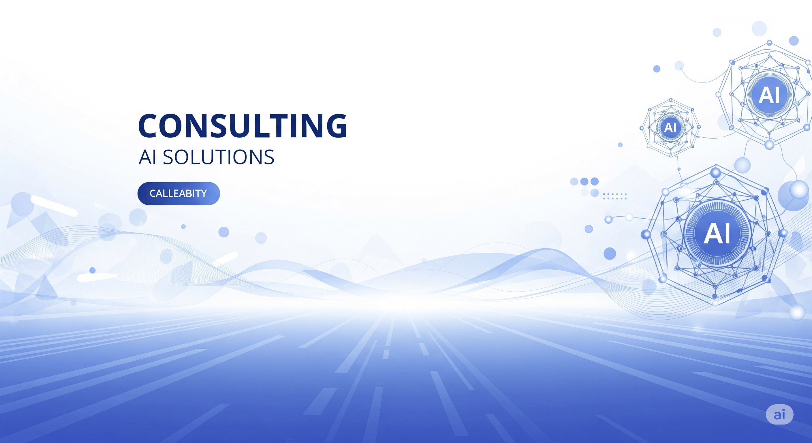 Home 2 AI-powered consulting banner with technology graphics
