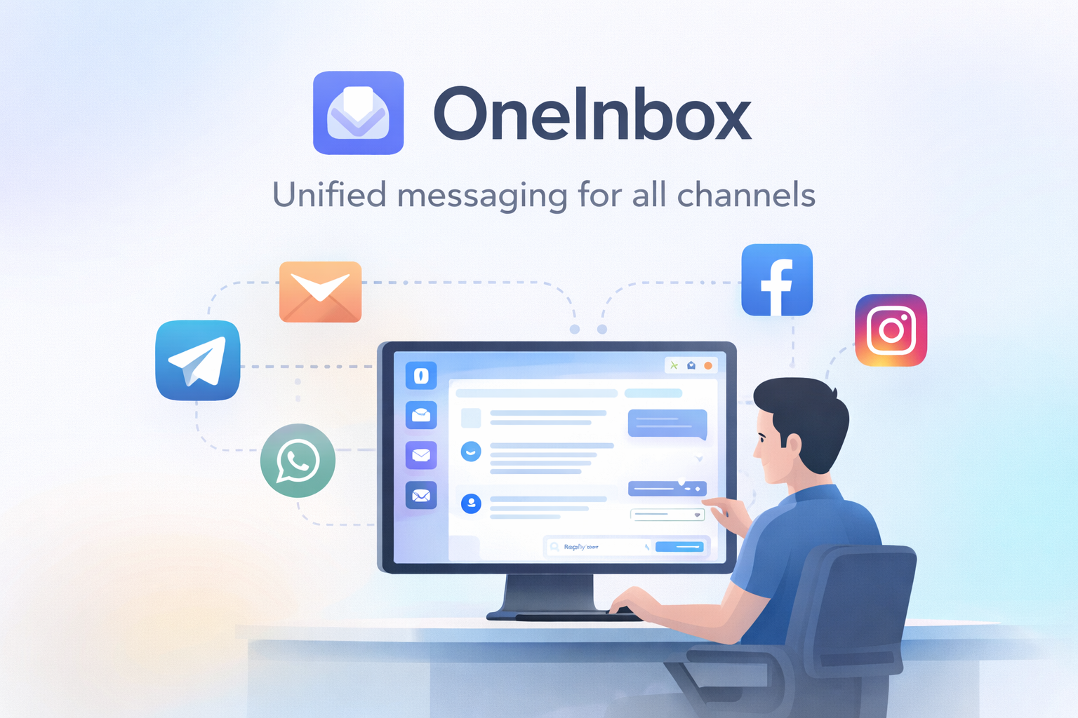 OneInbox unified messaging platform showing multiple communication channels in one inbox